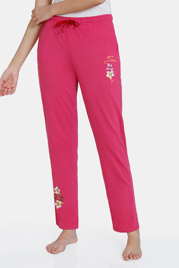 Buy Zivame Dark Floral Knit Poly Pyjama - Virtual Pink